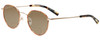 Profile View of Eyebobs BFF 3173-06 Designer Polarized Reading Sunglasses with Custom Cut Powered Amber Brown Lenses in Orange Tortoise Havana Gold Unisex Oval Full Rim Metal 46 mm