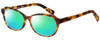 Profile View of Eyebobs CPA 2738-19 Designer Polarized Reading Sunglasses with Custom Cut Powered Green Mirror Lenses in Matte Tortoise Havana Brown Gold Unisex Cateye Full Rim Acetate 51 mm