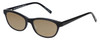 Profile View of Eyebobs Stew Zoo 2898-00 Designer Polarized Reading Sunglasses with Custom Cut Powered Amber Brown Lenses in Black Snake Skin Ladies Cateye Full Rim Acetate 52 mm
