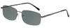 Profile View of Enhance EN4106 Designer Polarized Reading Sunglasses with Custom Cut Powered Smoke Grey Lenses in Gunmetal Silver Mens Rectangle Full Rim Metal 60 mm