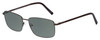 Profile View of Enhance EN4161 Designer Polarized Sunglasses with Custom Cut Smoke Grey Lenses in Brown Mens Rectangle Full Rim Metal 60 mm