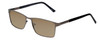Profile View of Enhance EN4172 Designer Polarized Sunglasses with Custom Cut Amber Brown Lenses in Matte Gunmetal Black Mens Rectangle Full Rim Metal 59 mm