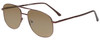 Profile View of Jubilee J5801 Designer Polarized Sunglasses with Custom Cut Amber Brown Lenses in Brown Mens Pilot Full Rim Metal 58 mm