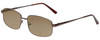 Profile View of Jubilee J5812 Designer Polarized Reading Sunglasses with Custom Cut Powered Amber Brown Lenses in Dark Brown Mens Rectangle Full Rim Metal 59 mm