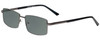 Profile View of Jubilee J5914 Designer Polarized Sunglasses with Custom Cut Smoke Grey Lenses in Matte Gunmetal Silver Mens Rectangle Full Rim Metal 60 mm