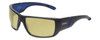 Profile View of Smith Optics Transfer XL Designer Polarized Reading Sunglasses with Custom Cut Powered Sun Flower Yellow Lenses in Matte Black Unisex Sport Full Rim Acetate 67 mm