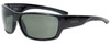 Profile View of Smith Optics Forge Sport Sunglass Gloss Black/Carbonic Polarized Grey Green 63mm