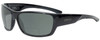 Profile View of Smith Optics Forge Designer Polarized Reading Sunglasses with Custom Cut Powered Smoke Grey Lenses in Gloss Black Unisex Sport Full Rim Acetate 63 mm