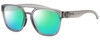 Profile View of Smith Optics Horizon Agency Designer Polarized Reading Sunglasses with Custom Cut Powered Green Mirror Lenses in Cloud Crystal Grey Unisex Retro Full Rim Acetate 53 mm