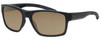 Profile View of Smith Optics Caravan MAG Designer Polarized Sunglasses with Custom Cut Amber Brown Lenses in Matte Black Unisex Square Full Rim Acetate 59 mm