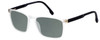 Profile View of Santini Mavaldi  Designer Polarized Reading Sunglasses with Custom Cut Powered Smoke Grey Lenses in Matte Crystal Black Unisex Classic Full Rim Acetate 54 mm