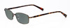 Profile View of John Varvatos V150-GOL Designer Polarized Sunglasses with Custom Cut Smoke Grey Lenses in Antique Gold Unisex Rectangle Full Rim Metal 56 mm