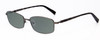 Profile View of John Varvatos V150-GUN Designer Polarized Sunglasses with Custom Cut Smoke Grey Lenses in Antique Gun Metal Unisex Rectangle Full Rim Metal 56 mm