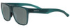 Profile View of Smith Optics LOWDOWN XL 2 Designer Polarized Sunglasses with Custom Cut Smoke Grey Lenses in Matte Green Unisex Square Full Rim Acetate 60 mm