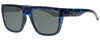 Profile View of Smith Optics THE COMEBACK Designer Polarized Sunglasses with Custom Cut Smoke Grey Lenses in Blue Havana Tortoise Unisex Square Full Rim Acetate 58 mm