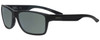 Profile View of Smith Optics WOLCOTT Designer Polarized Sunglasses with Custom Cut Smoke Grey Lenses in Matte Black Unisex Square Full Rim Acetate 58 mm