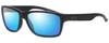 Profile View of Smith Optics WOLCOTT Designer Polarized Sunglasses with Custom Cut Blue Mirror Lenses in Matte Black Unisex Square Full Rim Acetate 58 mm