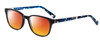 Profile View of Marie Claire MC6203-BLK Designer Polarized Sunglasses with Custom Cut Red Mirror Lenses in Black Marble Crystal Blue Ladies Classic Full Rim Acetate 51 mm