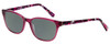 Profile View of Marie Claire MC6203-PLU Designer Polarized Sunglasses with Custom Cut Smoke Grey Lenses in Plum Purple Crystal Pink Ladies Classic Full Rim Acetate 51 mm