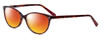 Profile View of Marie Claire MC6205-TOR Designer Polarized Sunglasses with Custom Cut Red Mirror Lenses in Tortoise Havana Brown Gold Ladies Cateye Full Rim Acetate 54 mm