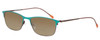 Profile View of Marie Claire MC6213-TLE Designer Polarized Reading Sunglasses with Custom Cut Powered Amber Brown Lenses in Teal Green Blue Ladies Cateye Full Rim Stainless Steel 52 mm