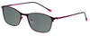 Profile View of Marie Claire MC6214-PFS Designer Polarized Sunglasses with Custom Cut Smoke Grey Lenses in Purple Fuchsia Hot Pink Ladies Cateye Full Rim Stainless Steel 54 mm