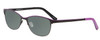 Profile View of Marie Claire MC6231-BKL Designer Polarized Sunglasses with Custom Cut Smoke Grey Lenses in Black Lavender Purple Ladies Cateye Full Rim Stainless Steel 51 mm