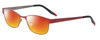Profile View of Marie Claire MC6239-BUR Designer Polarized Sunglasses with Custom Cut Red Mirror Lenses in Burgundy Red Black Ladies Classic Full Rim Stainless Steel 49 mm
