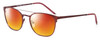 Profile View of Marie Claire MC6248-BUR Designer Polarized Sunglasses with Custom Cut Red Mirror Lenses in Burgundy Red Ladies Classic Full Rim Stainless Steel 49 mm