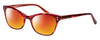 Profile View of Marie Claire MC6252-BUT Designer Polarized Sunglasses with Custom Cut Red Mirror Lenses in Burgundy Red Tortoise Havana Ladies Cateye Full Rim Acetate 53 mm