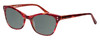 Profile View of Marie Claire MC6252-BUT Designer Polarized Reading Sunglasses with Custom Cut Powered Smoke Grey Lenses in Burgundy Red Tortoise Havana Ladies Cateye Full Rim Acetate 53 mm