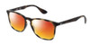 Profile View of Ray-Ban RX7074-5365 Designer Polarized Sunglasses with Custom Cut Red Mirror Lenses in Tortoise Havana Brown Gold Unisex Classic Full Rim Acetate 52 mm