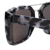 Close Up View of Smith HIGHWIRE Ladies Sunglasses Choco Havana Black Grey Marble/Blue Mirror 56mm