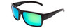 Profile View of Smith OUTLIER XL Unisex Square Full Rim Sunglasses Matte Black/Green Mirror 56mm
