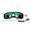 Top View of Smith OUTLIER XL Unisex Square Full Rim Sunglasses Matte Black/Green Mirror 56mm