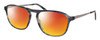 Profile View of Eyebobs Schmoozer 609 11 Designer Polarized Sunglasses with Custom Cut Red Mirror Lenses in Grey Tortoise & Gun Metal Unisex Square Full Rim Acetate 51 mm