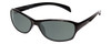 Profile View of Coyote BP-14 Designer Polarized Sunglasses with Custom Cut Smoke Grey Lenses in Gloss Black Unisex Wrap Full Rim Acetate 58 mm