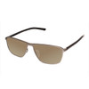 Profile View of Porsche Design P8285-C-56 Designer Polarized Sunglasses with Custom Cut Amber Brown Lenses in Gun Metal Silver&Matte Grey Unisex Square Full Rim Titanium 56 mm