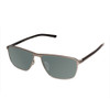 Profile View of Porsche Design P8285-C-56 Designer Polarized Sunglasses with Custom Cut Smoke Grey Lenses in Gun Metal Silver&Matte Grey Unisex Square Full Rim Titanium 56 mm