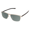 Profile View of Porsche Design P8285-D-56 Designer Polarized Sunglasses with Custom Cut Smoke Grey Lenses in Gun Metal Silver&Matte Black Unisex Square Full Rim Titanium 56 mm