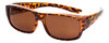 Profile View of Calabria 9011POL Medium Polarized Fitover Sunglasses in Gloss Cheetah Gold&Brown