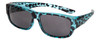 Profile View of Calabria 9011 Medium Polarized Fitover Sunglasses Matte Cheetah Blue /Smoke Grey