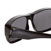 Close Up View of Calabria 9011POL Medium Polarized Fitover Sunglasses in Gloss Black & Smoke Grey