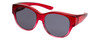 Profile View of Calabria 9016 Medium/Large Polarized Fitover Sunglasses in Crystal Red Fade&Grey