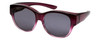 Profile View of Calabria 9016 Medium/Large Polarized Fitover Sunglasses in Purple Wine Fade&Grey