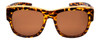 Front View of Calabria 9017-POL Large Polarized Fitover Sunglasses in Gloss Cheetah Gold&Brown