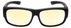 Front View of Calabria 9011-RRV Large Polarized Fitover Sunglasses Matte Black & Yellow Mirror