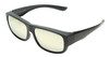 Profile View of Calabria 9011-RRV Large Polarized Fitover Sunglasses Matte Black & Gold Mirror