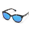 Profile View of Suncloud Cityscape Polarized Sunglasses Ladies Acetate Cateye in Blue Tortoise & Blue Mirror