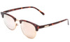 Profile View of Suncloud Step Out Polarized Sunglasses Unisex Metal Classic Retro in Tortoise Havana & Pink Gold Mirror